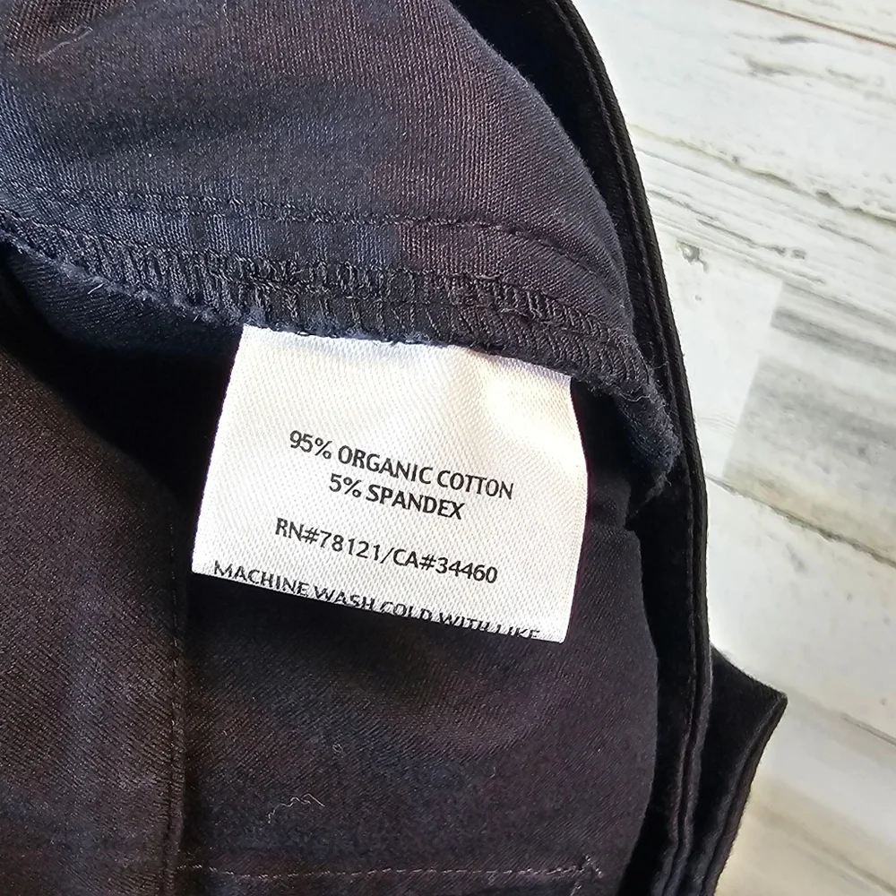 Eileen Fisher Organic Cotton Cropped Pants Black Stretch M Minimalist Classic